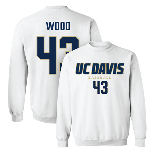 UC Davis Baseball White Classic Crew  - Tyler Wood
