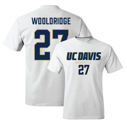 UC Davis Baseball White Classic Comfort Colors Tee - Braydon Wooldridge