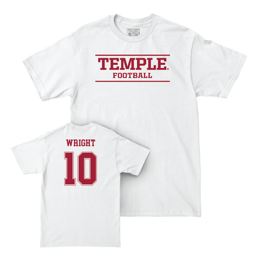Temple Football White Classic Comfort Colors Tee  - Dante Wright