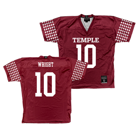Temple Cherry Football Jersey - Dante Wright | #10