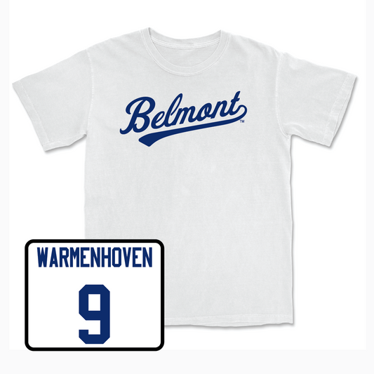 Belmont Volleyball White Script Comfort Colors Tee  - Emily Warmenhoven