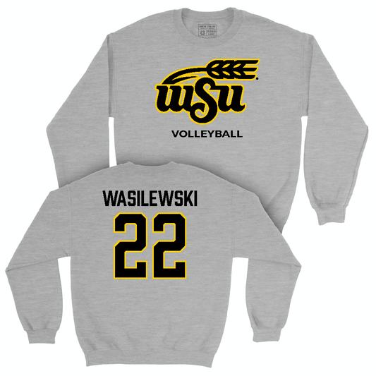 Wichita State Women's Volleyball Sport Grey Stacked Crew   - Nadia Wasilewski