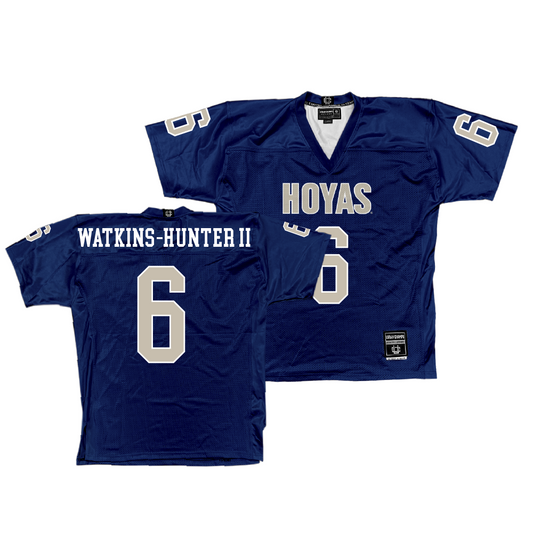 Georgetown Football Navy Jersey - Kamren Watkins-Hunter