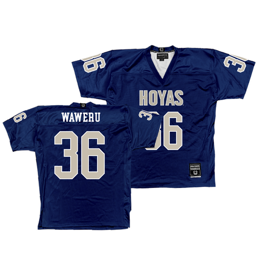 Georgetown Football Navy Jersey - Rayden Waweru