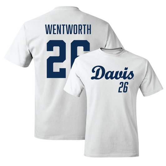 UC Davis Softball White Script Comfort Colors Tee - Tatum Wentworth