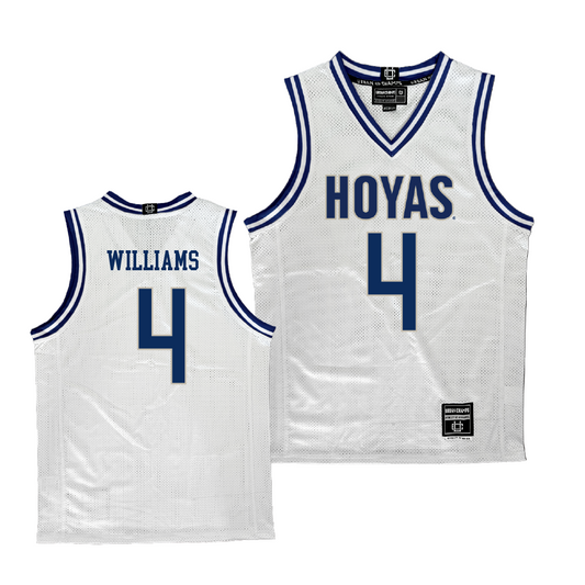 Georgetown Men's Basketball White Jersey  - Caleb Williams