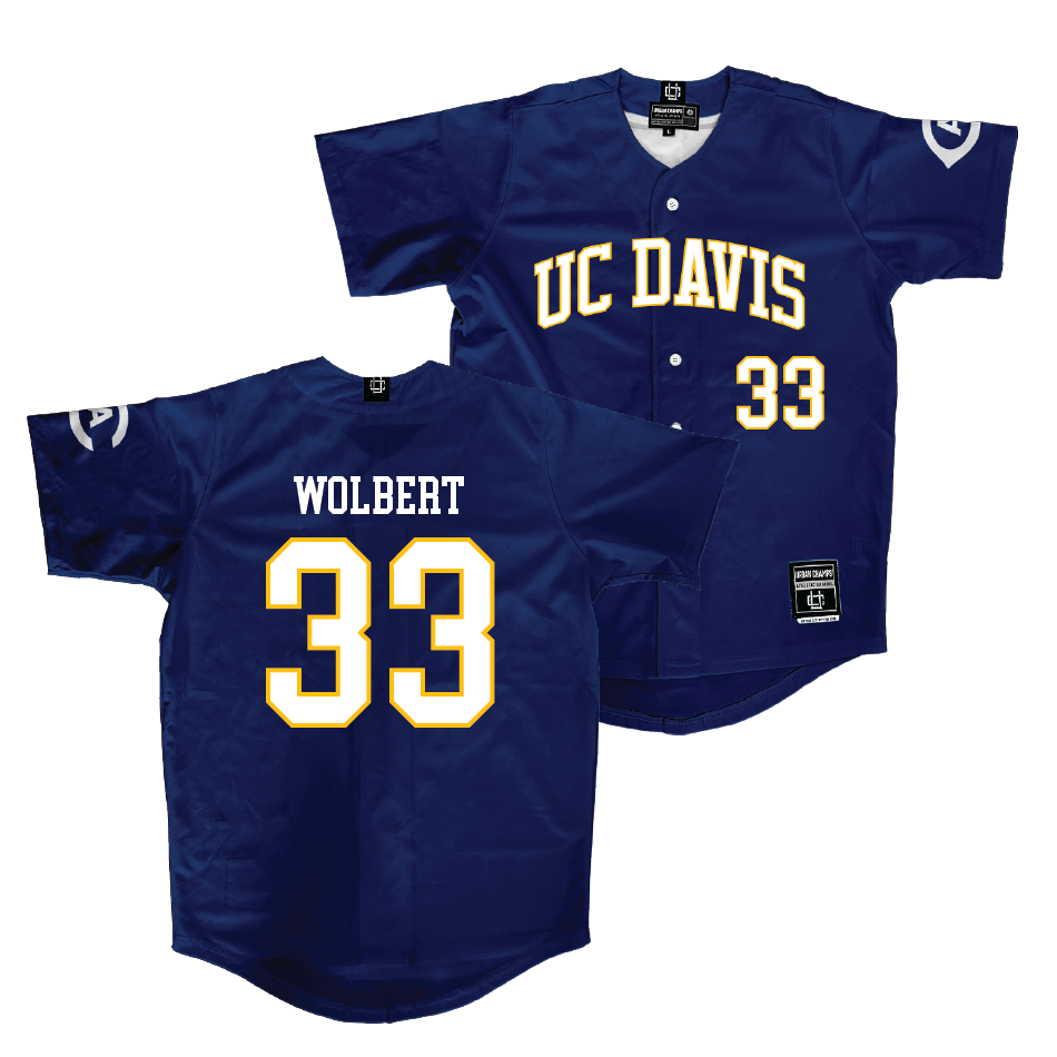 UC Davis Baseball Navy Jersey - Mark Wolbert | #33
