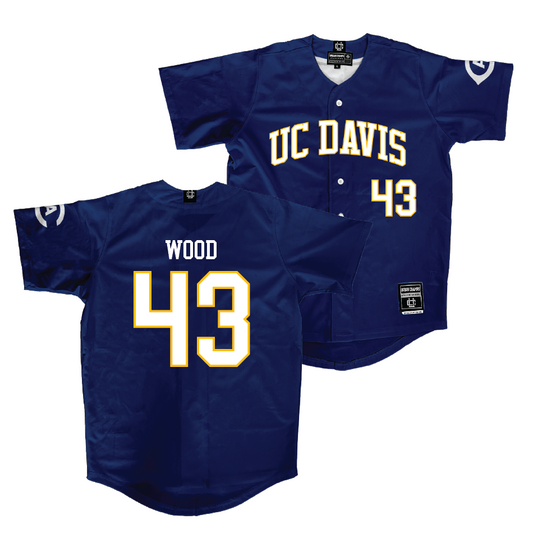 UC Davis Baseball Navy Jersey - Tyler Wood | #43