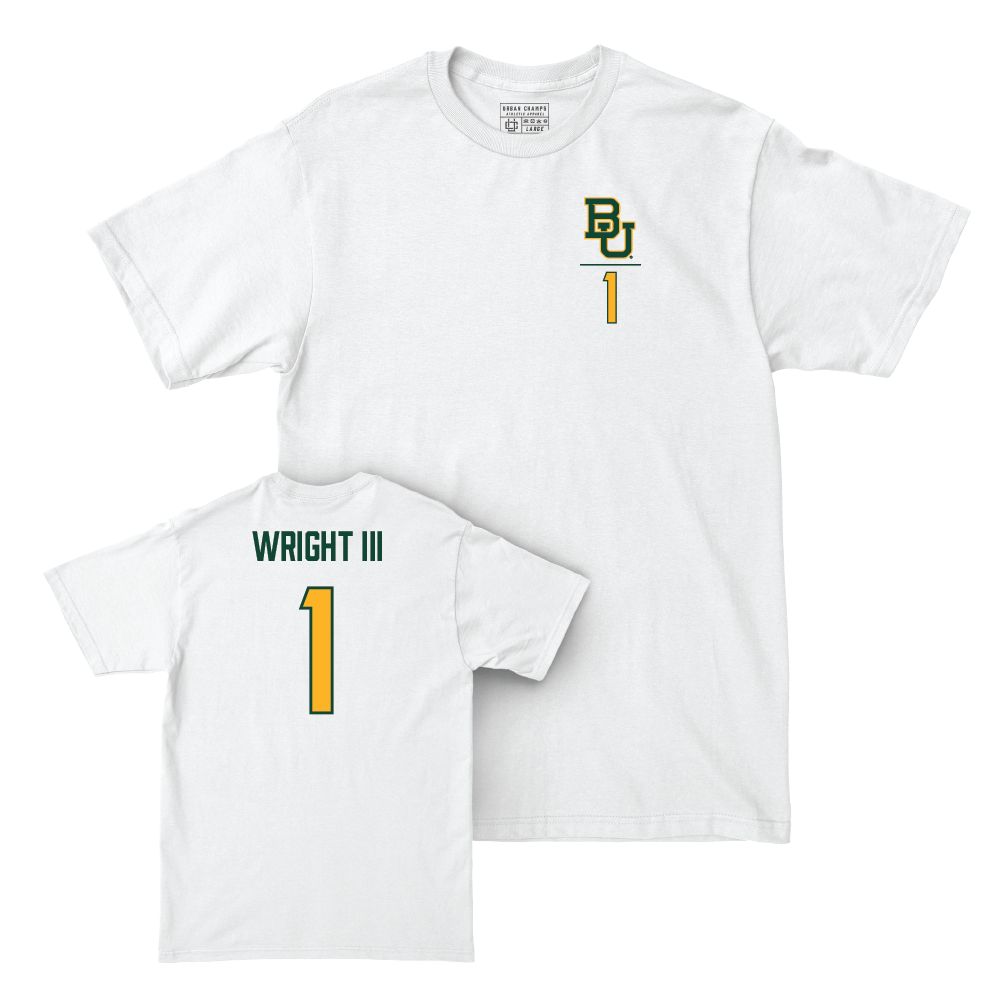 Baylor Men's Basketball White Logo Comfort Colors Tee  - Robert Wright III
