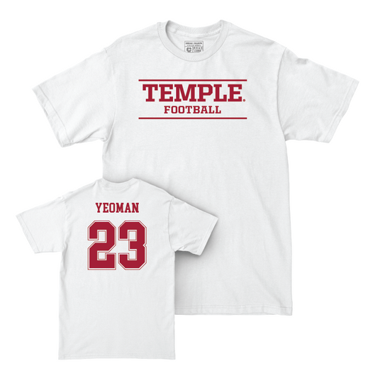 Temple Football White Classic Comfort Colors Tee  - Corey Yeoman