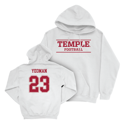 Temple Football White Classic Hoodie  - Corey Yeoman