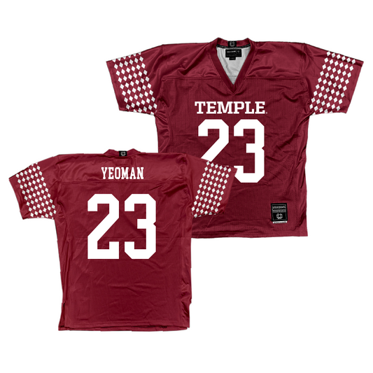 Temple Cherry Football Jersey - Corey Yeoman | #23