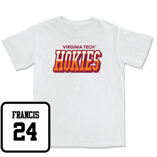 White Volleyball Hokies Color Block Comfort Colors Tee