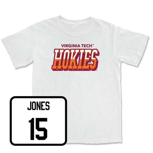 Football White Hokies Color Block Comfort Colors Tee - Jaylen Jones