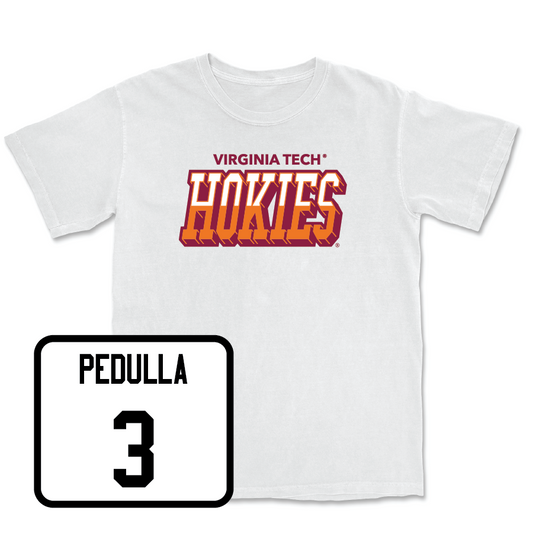 Men's Basketball White Hokies Color Block Comfort Colors Tee - Sean Pedulla