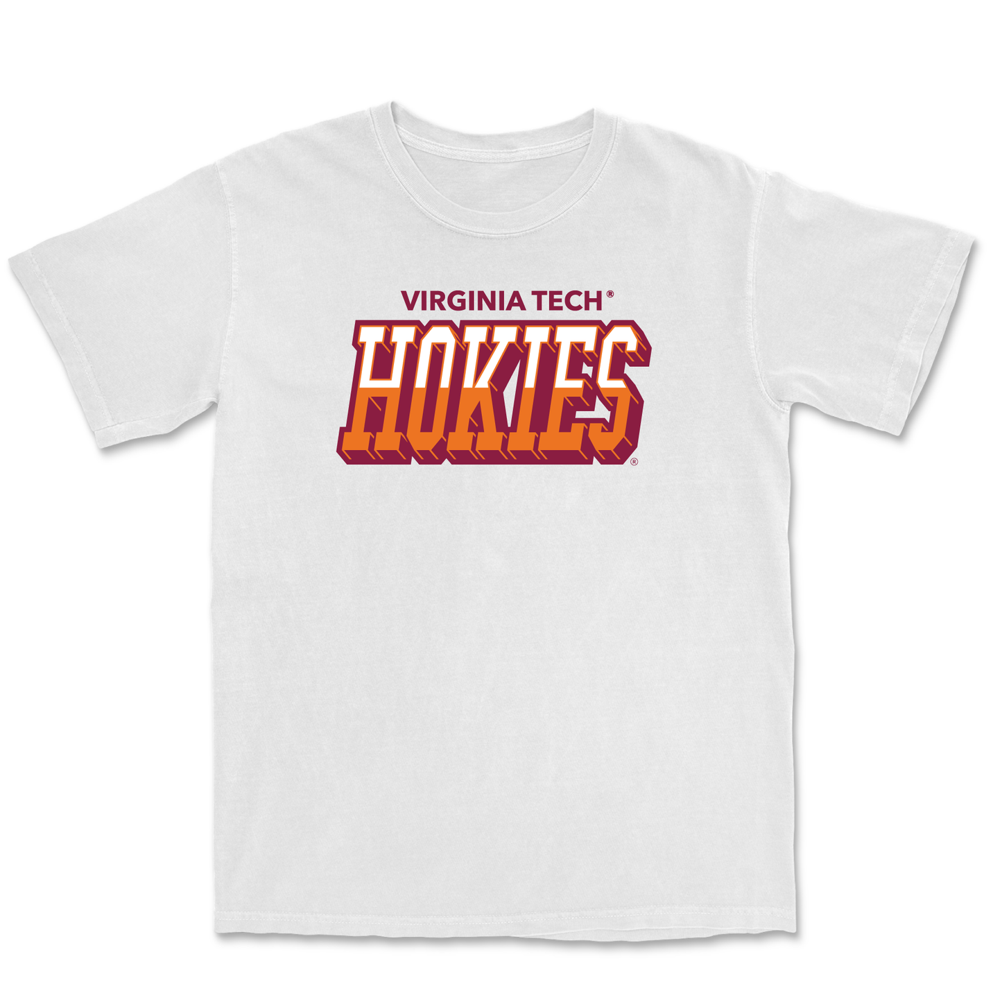 Volleyball White Hokies Color Block Comfort Colors Tee