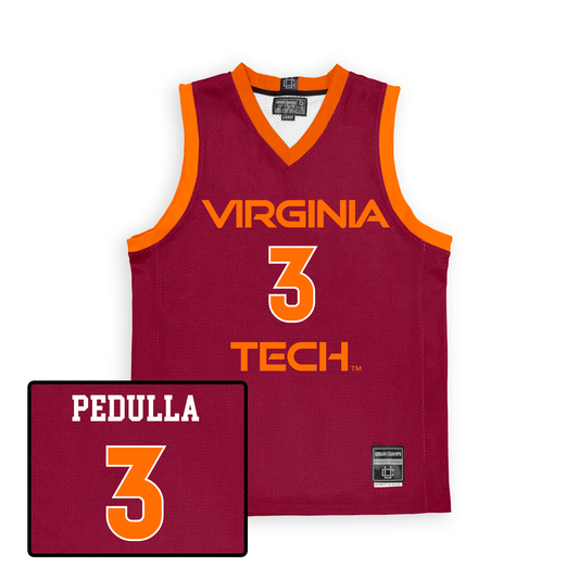Maroon Men's Basketball Virginia Tech Jersey - Sean Pedulla